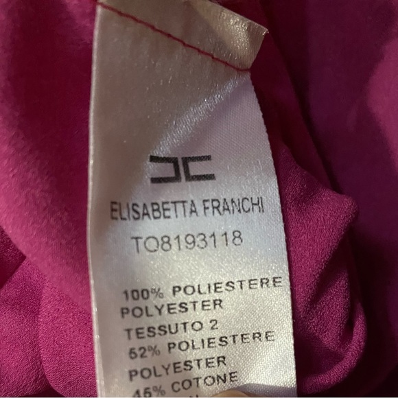 ELISABETTA FRANCHI Magenta Sleeveless halter Bustier Tube Style Shirt Top Sz 46 - Picture 8 of 12